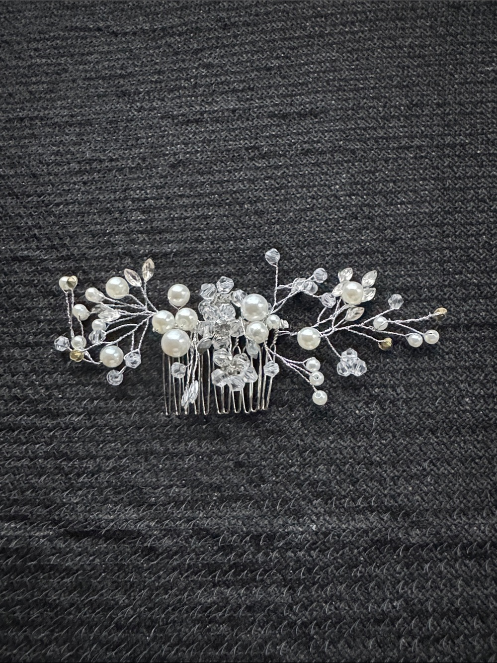 Silver Pearl & Crystal Bridal Hair Comb